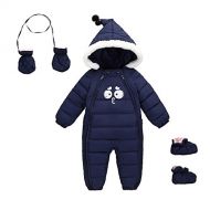 Aivtalk Baby Toddler 3 Piece All in One Snowsuit Romper Snowsuit Zipper Padding Onesie