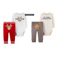 Carter%27s Carters My First Thanksgiving and My First Christmas Bodysuit and Pant Outfits, Baby Bundle