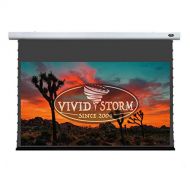 VIVIDSTORM 4K/3D/UHD Mortar Mount Tab-tensioned Screen,Electric Drop Down Projector Screen,120-inch Diagonal 16:9, with Ambient Light Rejecting, Wireless 12V Projector Trigger,Mode