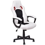 HPW High Back Executive Racing Style Computer Desk Home Office Living Room Gaming Chair Ergonomic Solid Construction Adjustable Seat Height 360 Degree Swivel Wheel 264LBS Weight Capaci