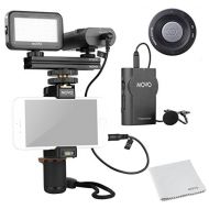 Movo Smartphone Video Kit V2 with Grip Rig, Wireless Lavalier Microphone, LED Light & Wireless Remote - for iPhone 5, 5C, 5S, 6, 6S, 7, 8, X, XS, XS Max, Samsung Galaxy, Note & Mor