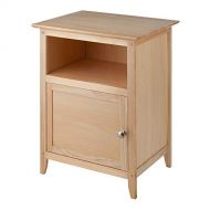 Jnwd Tier Nightstand Wood Bedside End Table with Door Large Closed Cabinet Storage Compartment & Open Shelf Modern Furniture for Bedroom Livingroom Dorm Kids Room & e-Book by jn.widetra