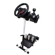 Cirocco Racing Simulator Steering Wheel Stand Gear Pedals Wheel Cockpit for Gamer Home | Slim Shaped Cradle Realistic Ergonomic Adjustable Sturdy Heavy Duty Steel | Compatible with