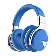 COWIN E7 Wireless Bluetooth Headphones with Mic Hi-Fi Deep Bass Wireless Headphones Over Ear, Comfortable Protein Earpads, 30 Hours Playtime for Travel Work TV Computer Phone -Blue