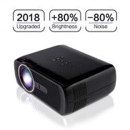 Mileagea Projector, Video Projector with 1800 Lux Portable Mini LED Projector Supports 1080P with HDMI TV VGA AV USB SD Home Cinema Theater Child Games Entertainment