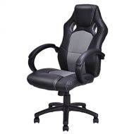 AlphaBaby High Back Race Car Style Bucket Seat Office Desk Chair Gaming Chair Gray New