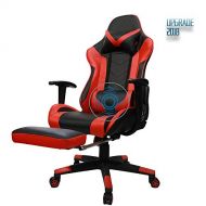 Insoria Gaming Chair Ergonomic High-Back Racing Chair Pu Leather Bucket Seat,Computer Swivel Office Chair Headrest and Lumbar Massage Support Executive Desk Chair with Footrest (Re