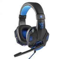 Gaming Headset, SOYTO PC Gaming Over Ear Headphone Stereo Headset Noise Isolating with Microphone For PC /Laptop/ Cellphone(Blue Light)