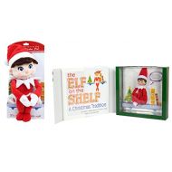 Elf on the Shelf Bundle - The Elf on the Shelf: Christmas Tradition Book with Light Skin Blue Eyed Girl Scout Elf and Girl Plushee Pal