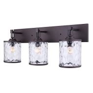 Canarm Cala 3 Light Vanity Light with Watermark Glass - Oil Rubbed Bronze - Easy Connect Included