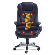 Nexttechnology Massage Chair 6 Point Vibrating 360 Degree Rotation Office Chair Home Leather Computer Chair Height Adjustable Exetutive Gaming Massage Chair (6 Point, Black)