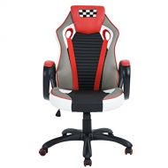 Yingxinguang Racing Chair PU Leather Seat, Executive Swivel Leather Office Chair Racing Style Task Chair High-Back Gaming Chair Red