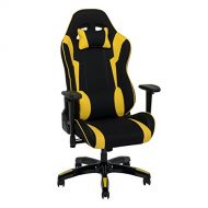 CorLiving LOF-808-G Racing Gaming Chair, Black and Yellow