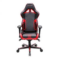 DXRacer OH/RV131/NR Black & Red Racing Series Gaming Chair Ergonomic High Backrest Office Computer Chair Esports Chair Swivel Tilt and Recline with Headrest and Lumbar Cushion + Wa
