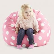 Gaming Chairs For Kids Bean Bag For Kids-Candy Pink with White Dots Polyester Super Soft Seating Companion for Your Little Ones