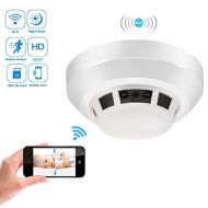 Heymoko Wi-Fi Smoke Detector Camera Motion Detection Night Vision 1080P Wireless IP Indoor Baby Pet Monitor Remote Real Time Video Free App View Nanny Cam Home Security Camera SD C