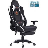 Ficmax Massage Gaming Chair High-Back Racing Style Office Chair Recliner Computer Chair for Gaming PU Leather Ergonomic E-Sports Chair Height Adjustable Gaming Desk Chair with Lumb