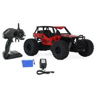 Velocity Toys The King Cheetah Turbo Remote Control Toy Red Rally Buggy RC Car 2.4 GHz 1:16 Scale Size w Working Suspension, Spring Shock Absorbers