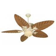 Craftmade PV52AWD Tropical Indoor  Outdoor Ceiling Fan with Downrods and Light Kit - Blades Sold Seprately, Antique Distressed White