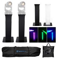 Rockville (2) Totem Stands+Black+White Scrims For (2) Chauvet Maverick Mk 2 Spot Lights