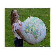 Unknown 32 Inflatable Earth Globe LT. BLUE Political World - Blowup Beach Ball Skallywags Depot