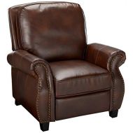 Denise Austin Home 296612 Jasmine PU Leather Recliner Club Chair, Light Brown