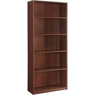 Mainstays 5-Shelf Wood Bookcase, Medium Oak
