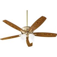 Quorum 70525-480 Breeze 52 Ceiling Fan with LED Lights, Aged Brass