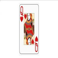 IPrint 3D Decorative Film Privacy Window Film No Glue,Queen,Queen of Hearts Playing Card Casino Decor Gambling Game Poker Blackjack Deck,Red Yellow White,for Home&Office