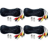 VideoSecu 4 Pack 100ft HD Security Camera Cables Pre-made All-in-One BNC Audio Video Power Extension Wire Cord with BNC RCA Connectors for 720P 960P 1080P 960H CCTV Surveillance DV