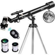 Gskyer Telescope, 60mm Aperture 700mm AZ Mount Astronomy Refractor Telescope, Scope with Smartphone Adapter and Bluetooth Camera Remote for Kids & Beginners