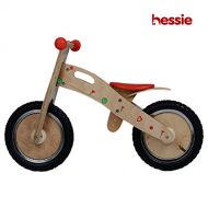 Hessie Wooden Balance Bike, Self Balancing Bicycle for Little Boys & Girls, Toddlers Kids with Adjustable Seat & Rubber Tires - Flora Red