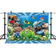 PHMOJEN 10x7ft Underwater World Photography Backdrop Cartoon Fish Coral Background Baby Kids Birthday Party Backdrop Studio Props XCPH151