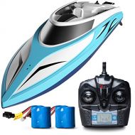 Force1 Remote Control Boat for Pools and Lakes - H102 Velocity Fast RC Boat for Adults and Kids, Self Righting Brushless Remote Controlled Toy Speed Boat
