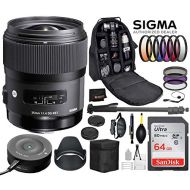 Sigma 35mm F1.4 Art DG HSM Lens for Nikon F DSLR Cameras + Sigma USB Dock with Professional Bundle Package Deal  9 pc Filter Kit + SanDisk 64gb SD Card + Backpack + More