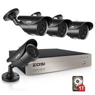 ZOSI 1080p HD-TVI Outdoor Surveillance System,8CH 1080p CCTV DVR and (4) HD 2.0MP Weatherproof Bullet Security Cameras,42pcs IR Leds 120ft(40m) IR night vision 1TB Hard Drive (Cert
