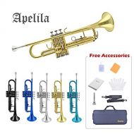 TRUMPET - Apelila Bb Key Brass Gold Lacquer with Care Case Valve+Mouthpiece+Strap+Gloves