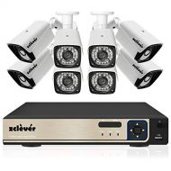 1080P Home Security Camera System, Zclever 8 Channel Surveillance DVR and 8 pcs 2.0MP Weatherproof IP66 Bullet Cameras with IR Night Vision, Motion Detection (No Hard Drive)