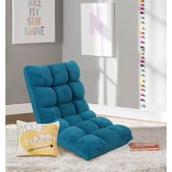 Iconic Home Cordelia Adjustable Recliner Rocker Memory Foam Armless Floor Gaming Ergonomic Chair, Dark Blue