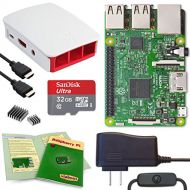 Viaboot Raspberry Pi 3 Complete Kit  32GB Official Micro SD Card, Official Red/White Case Edition