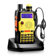 OGL Two Way Radio 8 Watt 2800mAh Rechargeable Large Battery FCC Dual Band VHF 136-174MHz UHF 400-520MHz Long Range Water Resistant 128 Channels Walkie Talkie Earpiece Full Kit (Upgrade