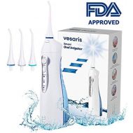 Vesaris Cordless Water Flosser Oral Irrigator - Rechargeable Portable Waterproof Dental Jet with 3 Jet Tips For Braces and Teeth Whitening - Travel, Home, Daily Use