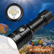 ORCATORCH D820V Compact Diving Video Light with White UV Red Light, 120 Degrees Super Wide Floodlighting, USB Charging, Side Button Switch, for Underwater Photography, Fluorescent
