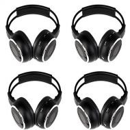 OUKUFour Packs of Two Channel Folding Adjustable Universal Rear Entertainment System Infrared Headphones Convenient Wireless IR DVD Player Head Phones for in Car TV Video Audio Li