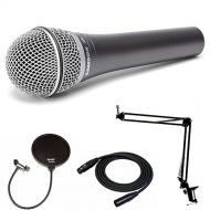 Samson Technologies Samson Q8X Dynamic Handheld Microphone with Knox Boom Arm Stand, Pop Filter and XLR Cable