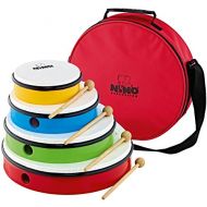 Nino Percussion NINOSET6 Hand Drum Set with 4 Drum Sizes, Includes 4 Mallets & Bag