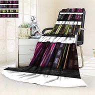 YOYI-HOME Digital Printing Duplex Printed Blanket Seamless Book Shelf Texture as a Summer Quilt Comforter/59 W by 39.5 H