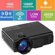 Projector Android WiFi Wireless Bluetooth, Mini Projector CPX-Q5 1800 lumens Compatible with 1080P Full HD with WiFi/HDMI/VGA/AV/USB for TV PC Laptop iPhone Android Movie