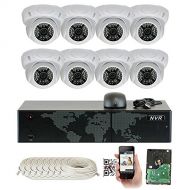 GW Security Inc GW Security 8 Channel 4K NVR 5MP 1920P IP Camera Onvif POE Video Security System - Eight 5.0 Megapixel (2592 x 1920) Weatherproof Dome Cameras, Quick QR Code Easy Setup, Pre-Instal