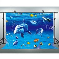FLASIY 10x7ft Underwater World Backdrop Dolphin Ocean Photography Background Children Baby Photo Studio Props XCAY549
